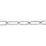Close-up detail of the Paperclip Bracelet in sterling silver by Hardy Brothers, highlighting the polished, elongated paperclip links.
