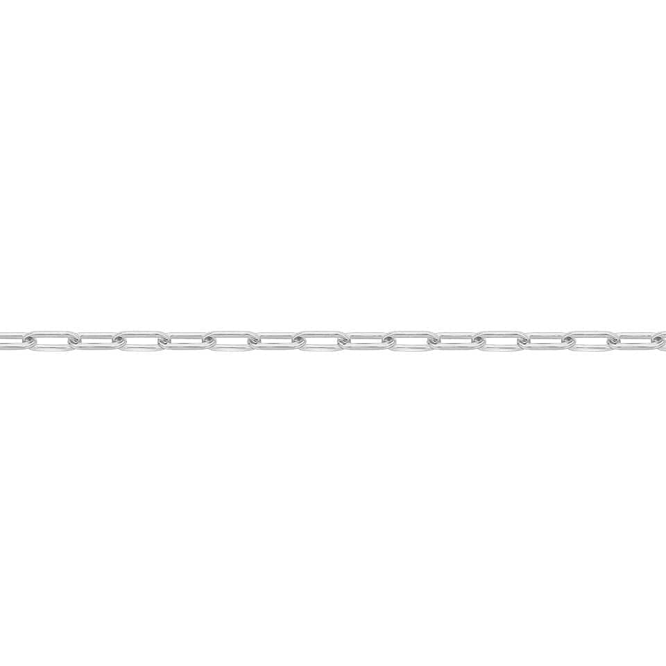 Close-up detail of the Paperclip Chain in sterling silver by Hardy Brothers, highlighting the polished, interlocked link design.