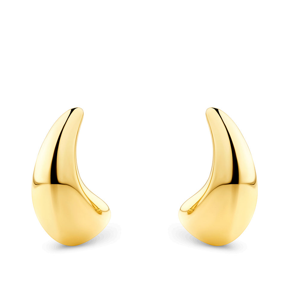 Dome Hoop Earrings in 18ct Yellow Gold