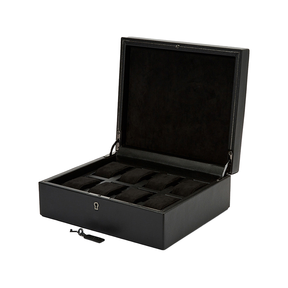 Wolf British Racing Green 8 Piece Watch Box Black