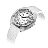 DOXA SUB 300 Ti5 Whitepearl 42.5mm Automatic Dive Watch in grade 5 titanium with white pearl dial on colour-matched white rubber strap, reference 823.50.011.23