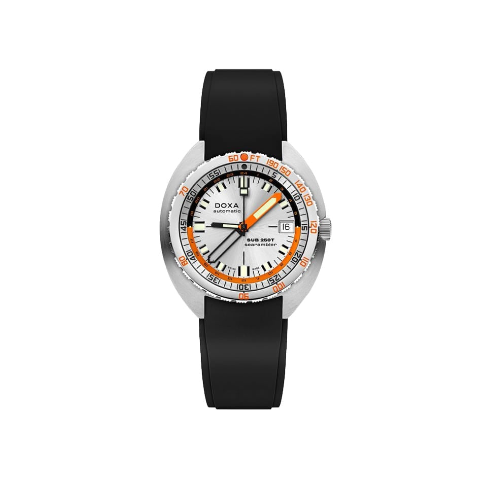 DOXA SUB 250T GMT Searambler Automatic 42.50mm Watch 855.10.021.20 - with rubber band