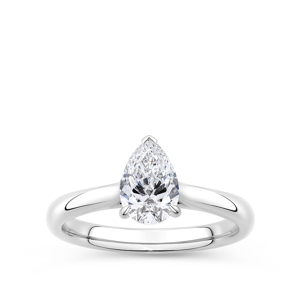 Pear Cut Diamond Engagement Ring in 18ct White Gold