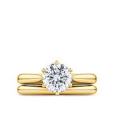Round Brilliant Cut Diamond Engagement Ring in 18ct Yellow Gold