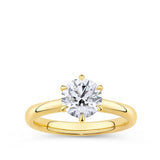 Round Brilliant Cut Diamond Engagement Ring in 18ct Yellow Gold