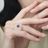 2.77 Carat Ruby and Diamond Ring in 18ct White Gold