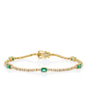 1.47 Carat Emerald and Diamond Bracelet in 18ct Yellow Gold