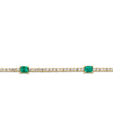 1.47 Carat Emerald and Diamond Bracelet in 18ct Yellow Gold