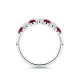 Ruby and Diamond Alternating Half Eternity Ring in 18ct White Gold