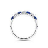 Sapphire and Diamond Alternating Half Eternity Ring in 18ct White Gold