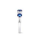 Sapphire and Diamond Alternating Half Eternity Ring in 18ct White Gold