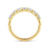 1.45 Carat Oval Cut Diamond Half Eternity Ring in 18ct Yellow Gold