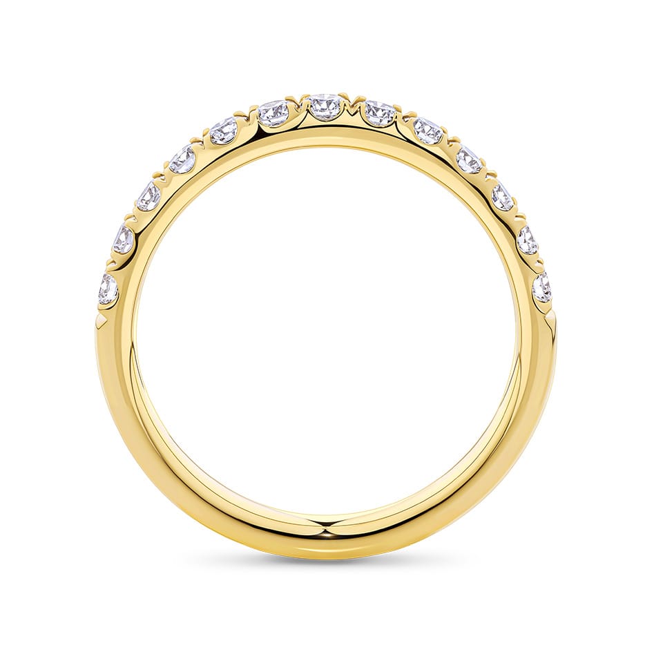 0.52 Carat Diamond Pave Wedding Band in 18ct Yellow Gold