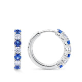 Sapphire and Diamond Huggie Earrings in 18ct White Gold