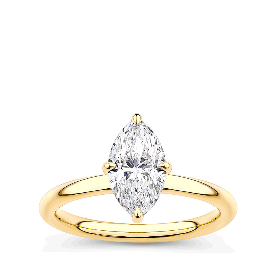 1.50 Carat Marquise Cut Solitaire Engagement Ring in 18ct Yellow Gold