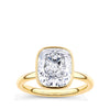 5.19 Carat Cushion Cut Bezel Set Engagement Ring in 18ct Yellow Gold