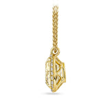 3.01 Carat Fancy Yellow Diamond and 0.28 Carat TW Diamond Pendant in 18ct Yellow Gold — This close-up highlights the cushion-cut fancy yellow diamond's warm, golden hue and the surrounding halo of natural round diamonds. The 18ct yellow gold setting frames the centre stone with a bright, crisp contrast.