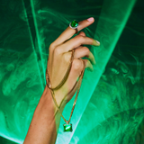 170 Vault Emerald and Diamond Pendant in 18ct Yellow Gold