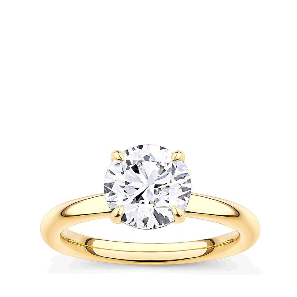2.00 Carat Round Brilliant Cut Solitaire Engagement Ring in 18ct Yellow Gold