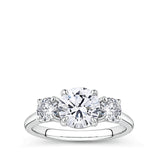 2.18 Carat TDW Round Brilliant Cut Trilogy Engagement Ring in 18ct White Gold