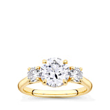 2.50 Carat TDW Round Brilliant Cut Trilogy Engagement Ring in 18ct Yellow Gold