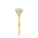 2.50 Carat TDW Round Brilliant Cut Trilogy Engagement Ring in 18ct Yellow Gold