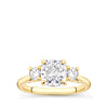 2.42 Carat TDW Cushion Cut Trilogy Engagement Ring in 18ct Yellow Gold
