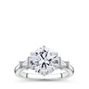 3.02 Carat Round Brilliant and Tapered Baguette Cut Trilogy Engagement Ring in 18ct White Gold