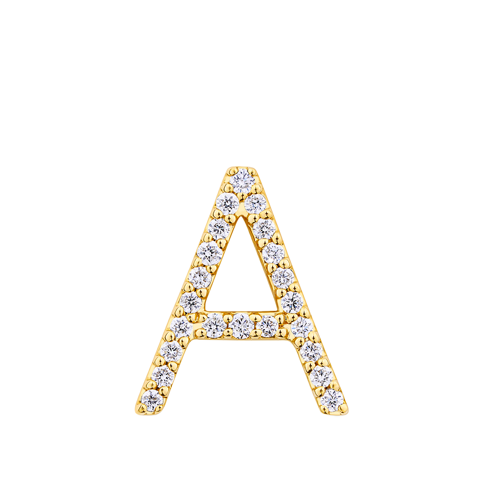 Initial Diamond Pendant in 18ct Yellow Gold
