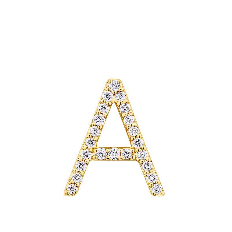 Initial Diamond Pendant in 18ct Yellow Gold