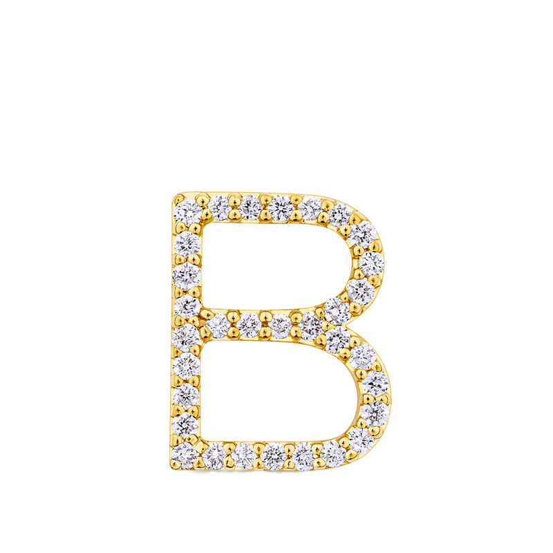 Initial Diamond Pendant in 18ct Yellow Gold