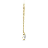 0.25 Carat Marquise Cut Diamond Pendant in 18ct Yellow Gold — This close-up highlights the marquise-cut diamond's elongated silhouette and claw setting in 18ct yellow gold. The diamond's G-H colour and SI2 clarity are showcased through its natural brilliance.