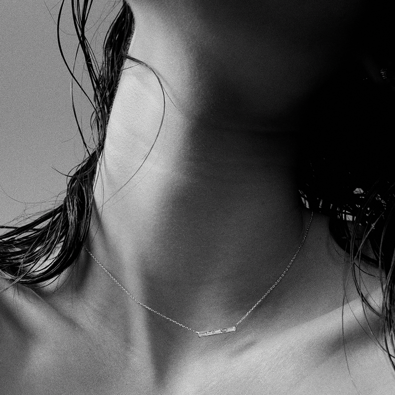 Baguette bar necklace discount