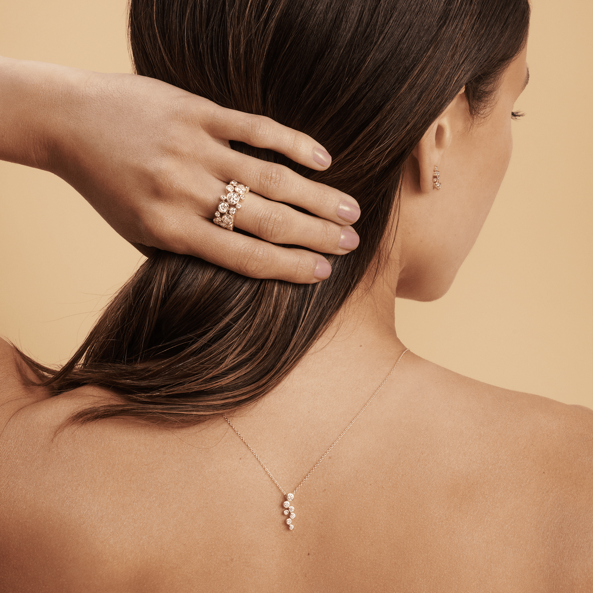 0.23 Carat Diamond Bezel Set Necklace in 18ct Yellow Gold
