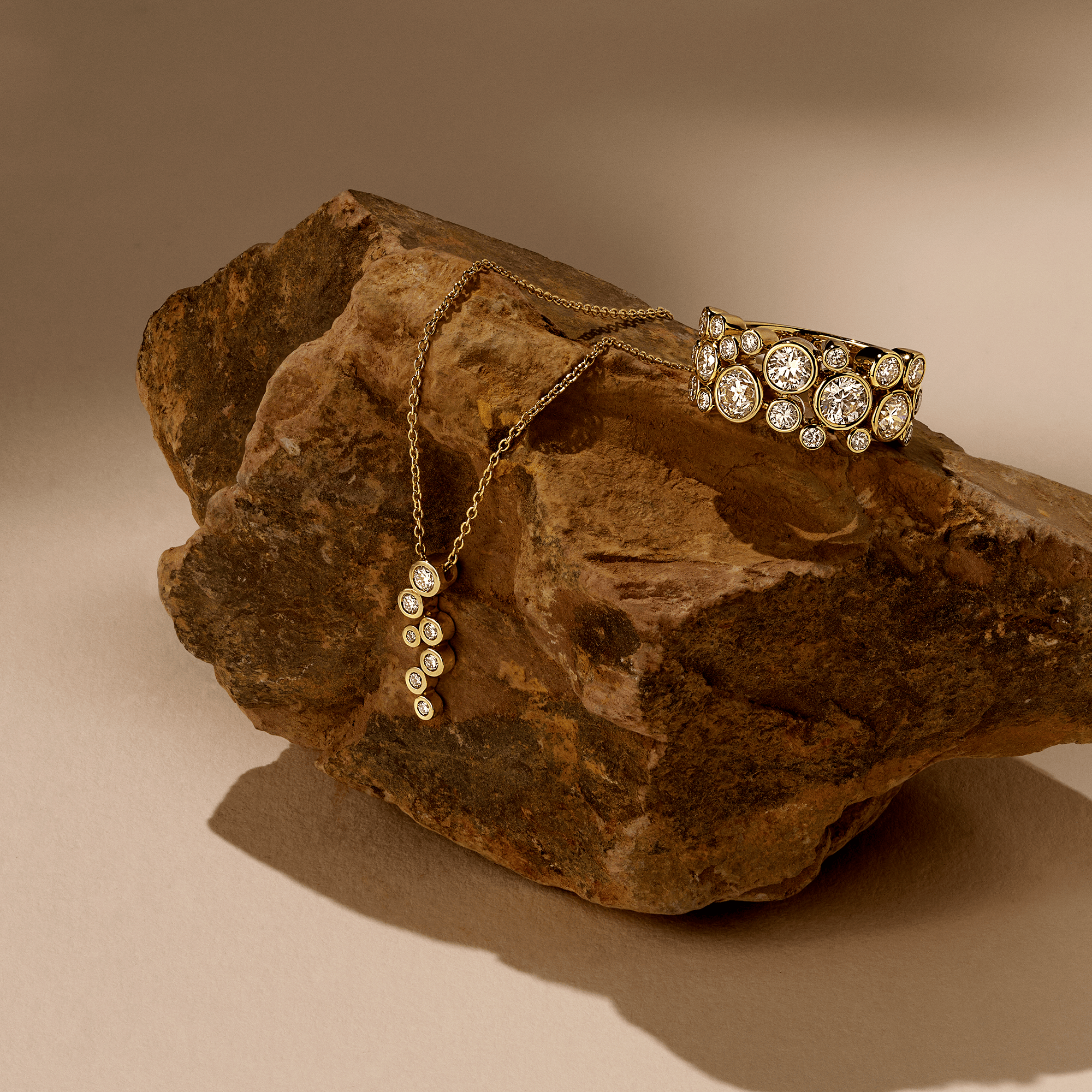 2.62 Carat Diamond Bezel Set Ring in 18ct Yellow Gold