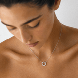 0.63 Carat Diamond Circle Necklace in 18ct White Gold