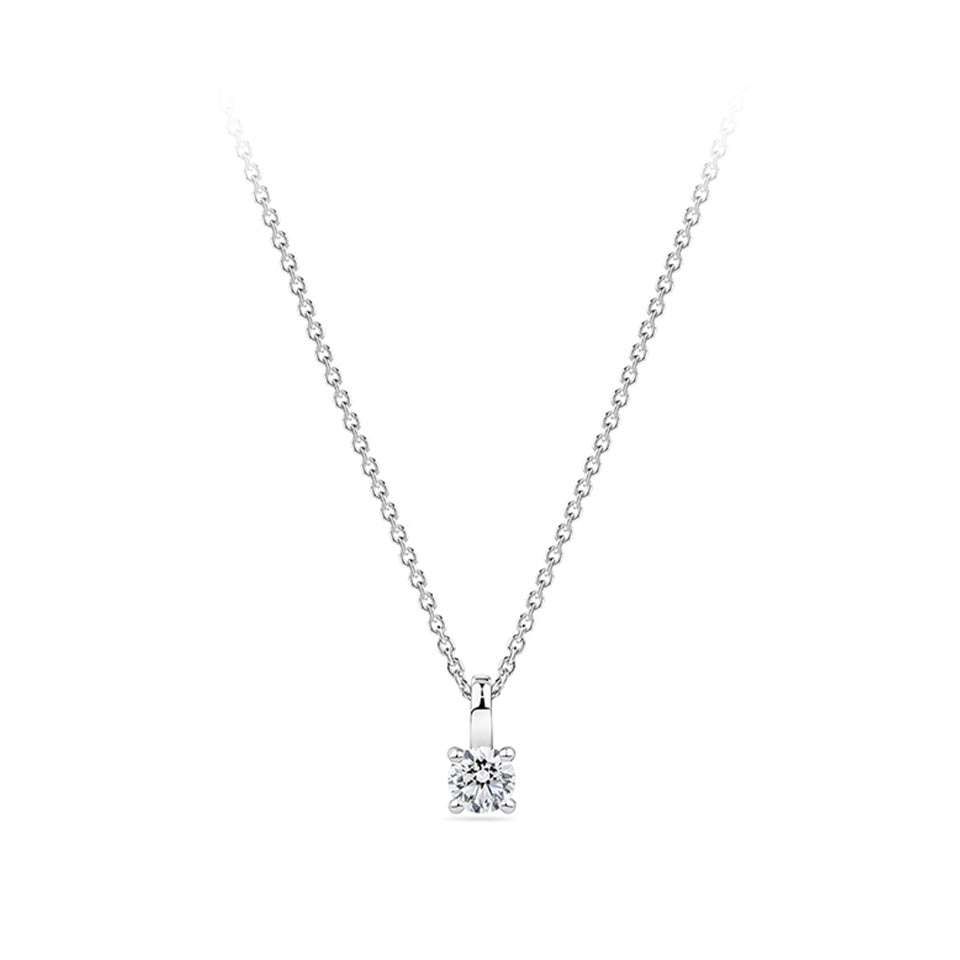 0.15 Carat Diamond Solitaire Pendant in 18ct White Gold
