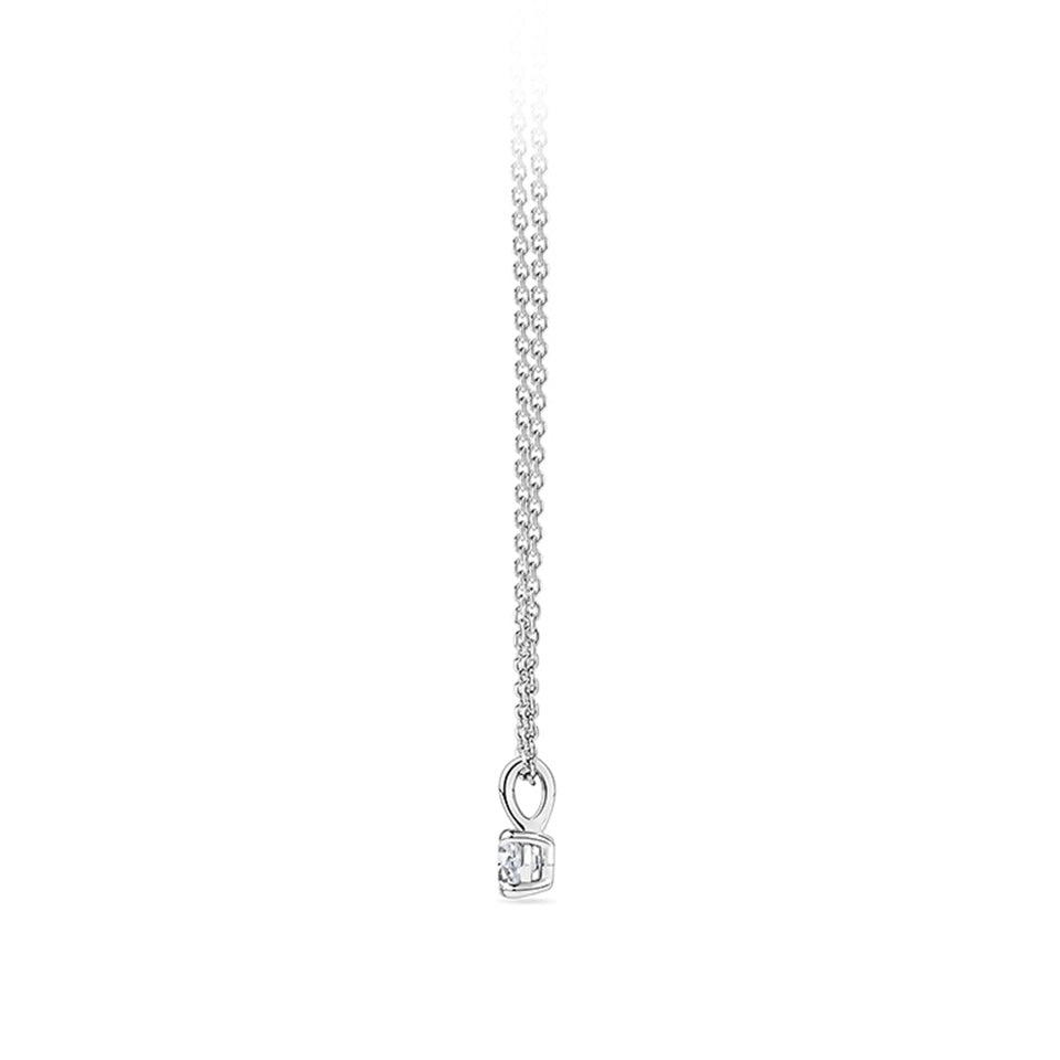 0.15 Carat Diamond Solitaire Pendant in 18ct White Gold