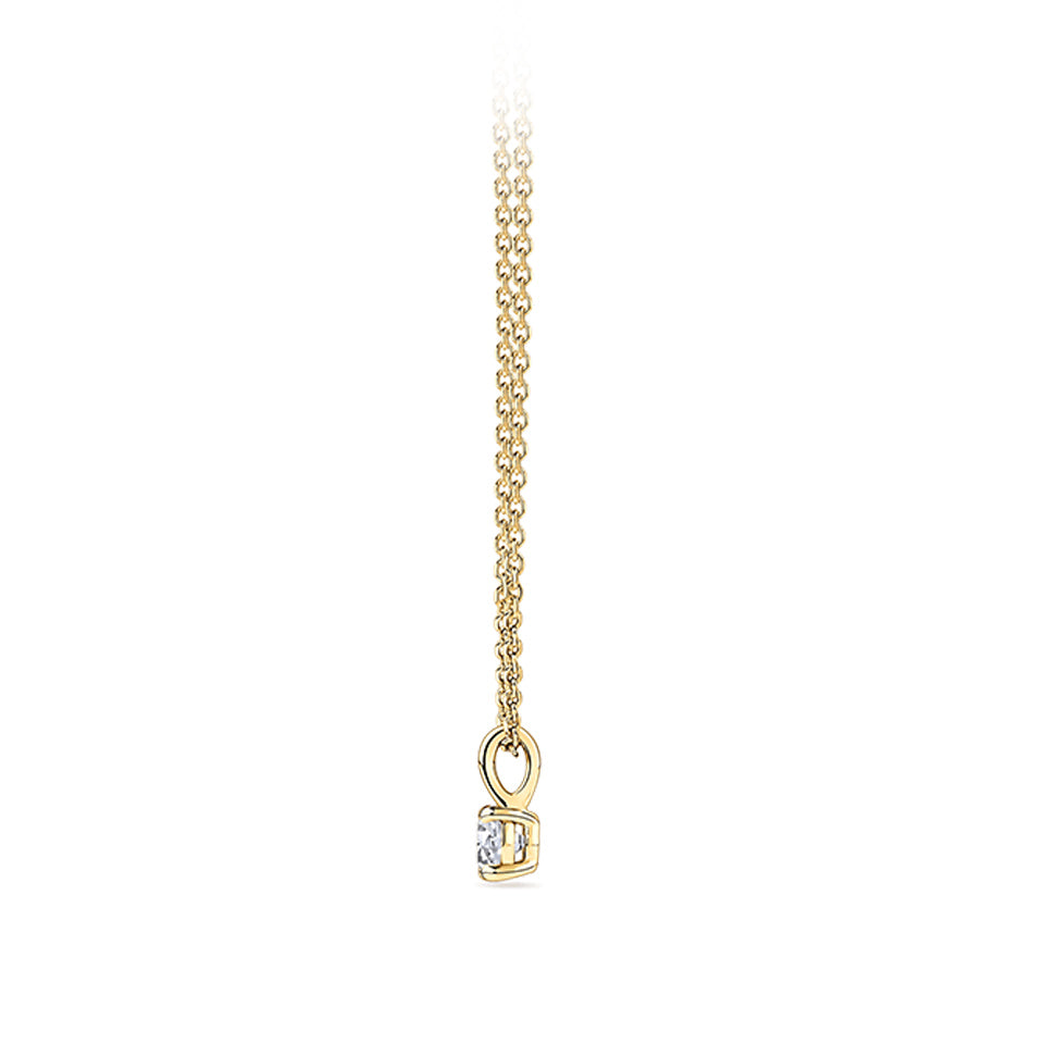 0.15 Carat Diamond Solitaire Pendant in 18ct Yellow Gold