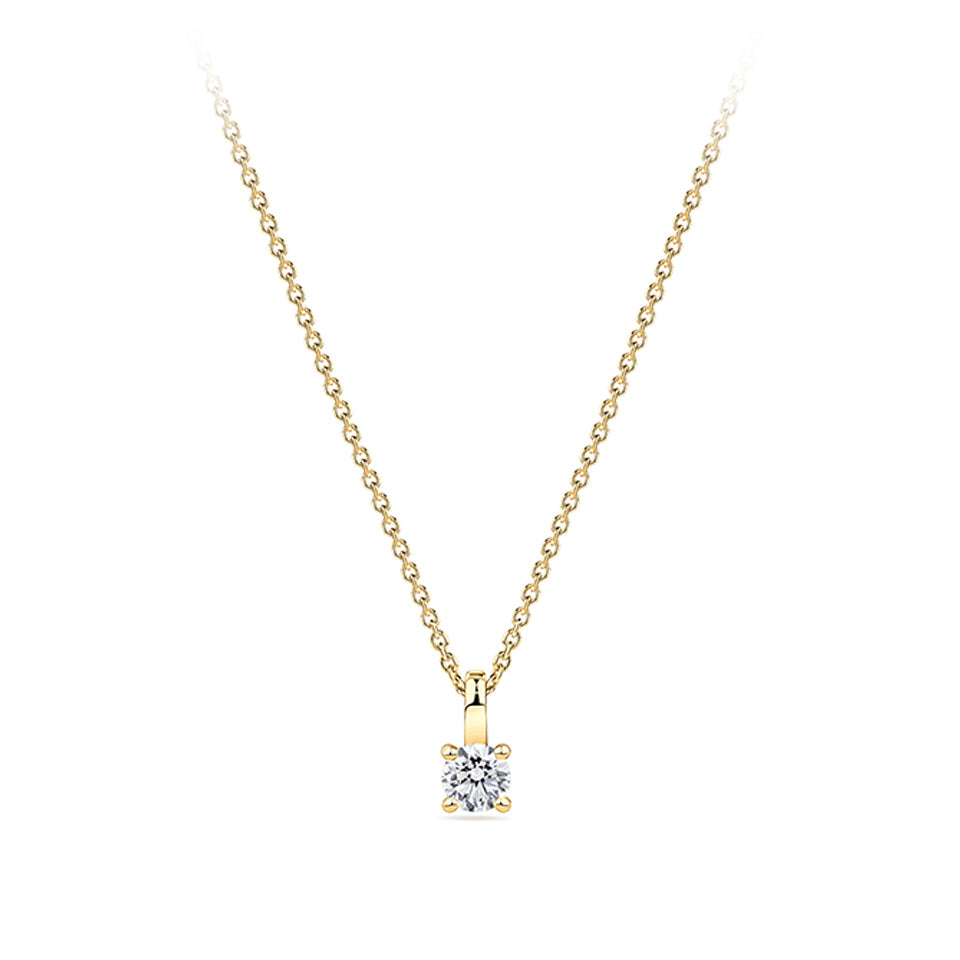0.15 Carat Diamond Solitaire Pendant in 18ct Yellow Gold