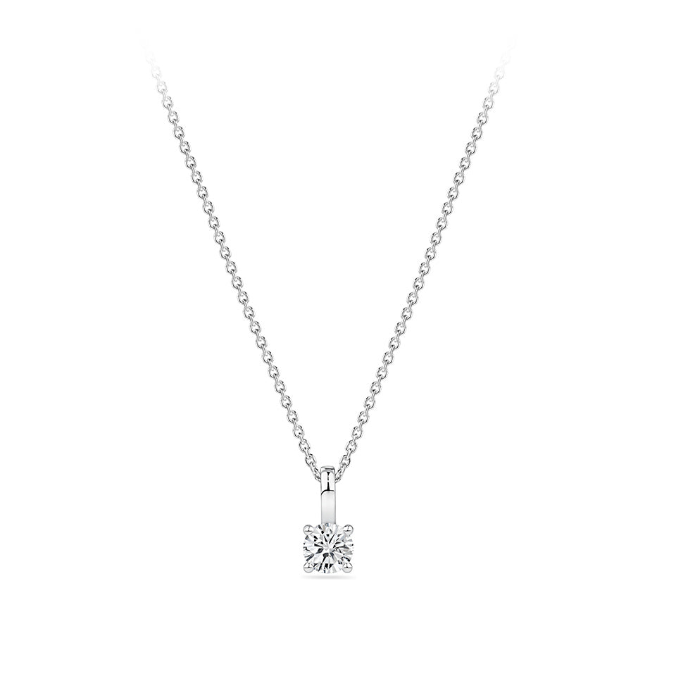 0.25 Carat Diamond Solitaire Pendant in 18ct White Gold