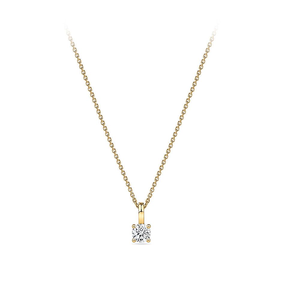 0.25 Carat Diamond Solitaire Pendant in 18ct Yellow Gold