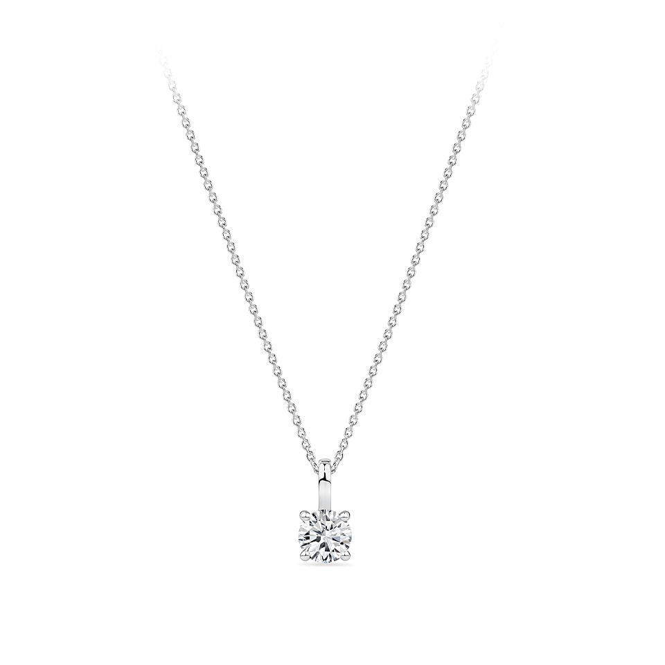 0.50 Carat Diamond Solitaire Pendant in 18ct White Gold