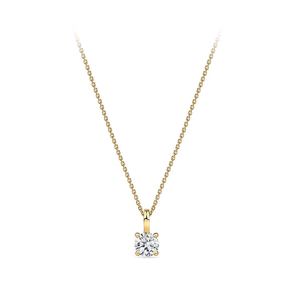 0.50 Carat Diamond Solitaire Pendant in 18ct Yellow Gold