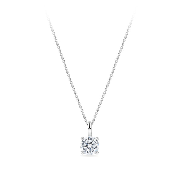 1.00 Carat Diamond Solitaire Pendant in 18ct White Gold