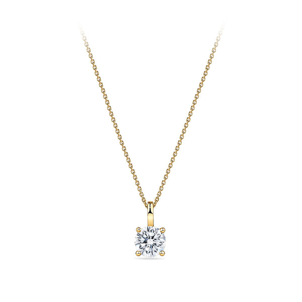 1.00 Carat Diamond Solitaire Pendant in 18ct Yellow Gold