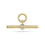 Gold T Bar pendant with Diamond Detailing