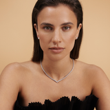 11.00 Carat Diamond Vee Tennis Necklace in 18ct White Gold