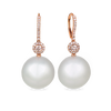 Australian South Sea Pearl and Pink Diamond Earrings in 18ct Rose Gold