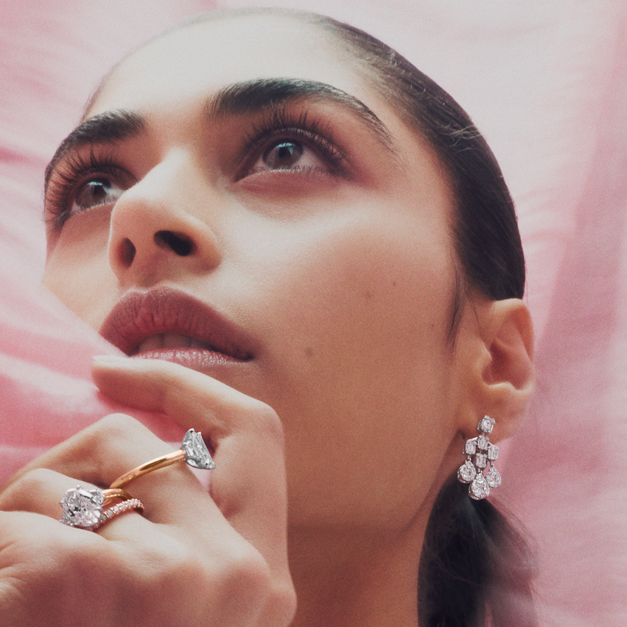 2.69 Carat Chandelier Fancy Cut Diamond Drop Earrings in 18ct White Gold